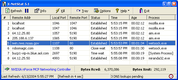 X-NetStat Screenshot